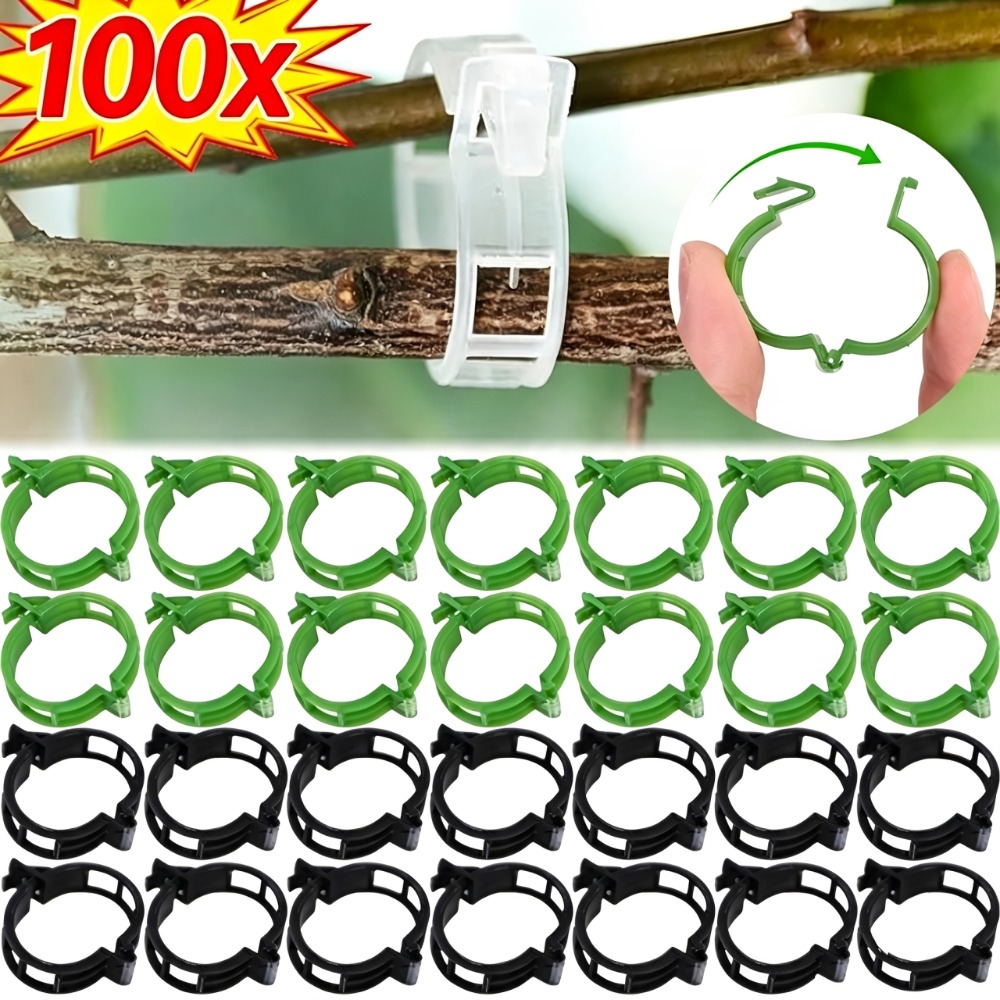 Plant Parent Tools - 100/10 adet bitki destek klipsleri plastik